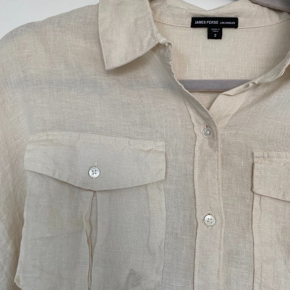 James Perse linen oversized shirt (beige)
